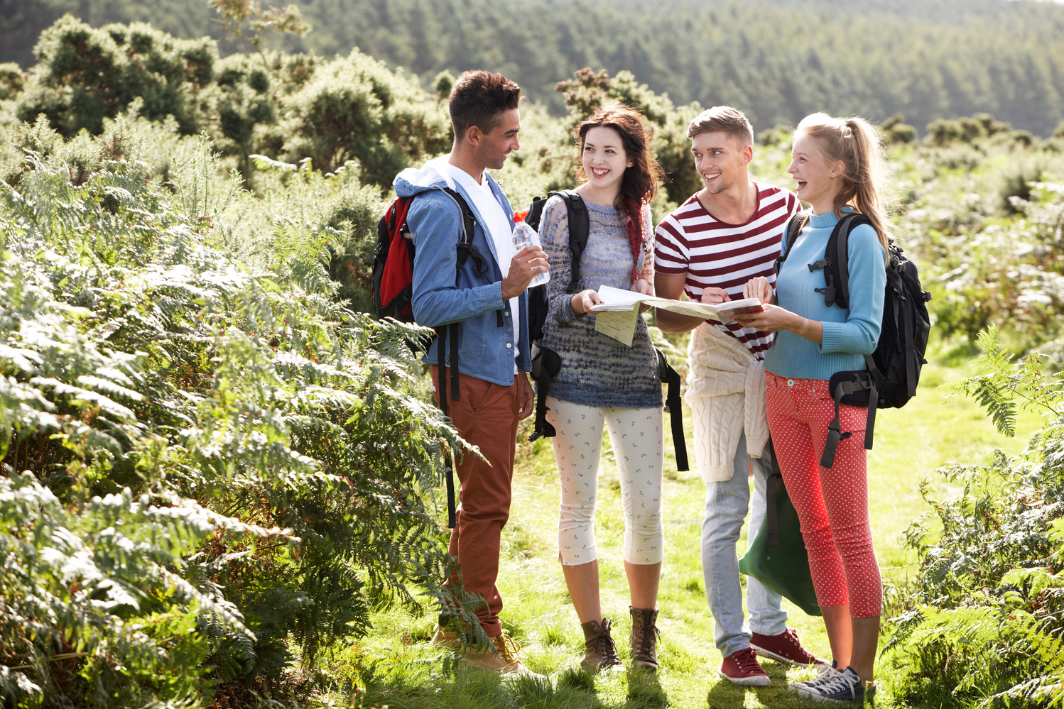 Group of Young People Hiking